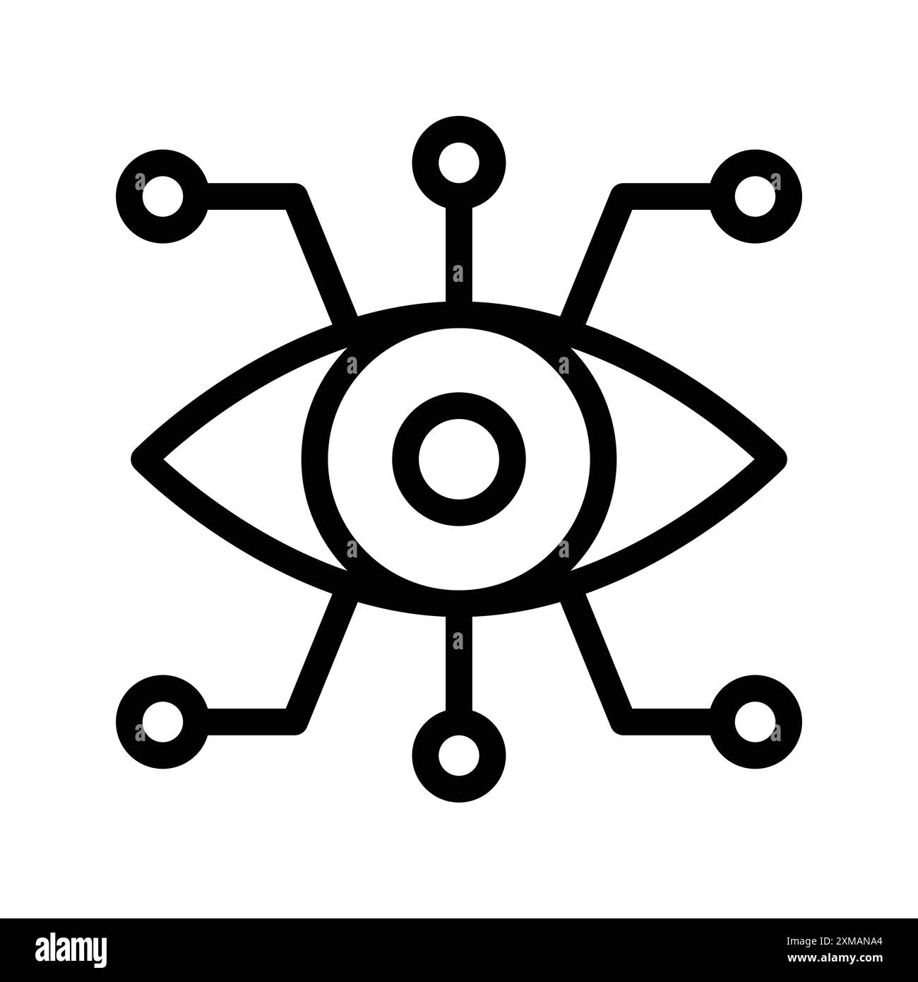 Bionic Eye Icon linéaire logo Mark Set collection en noir et blanc pour le web Illustration de Vecteur