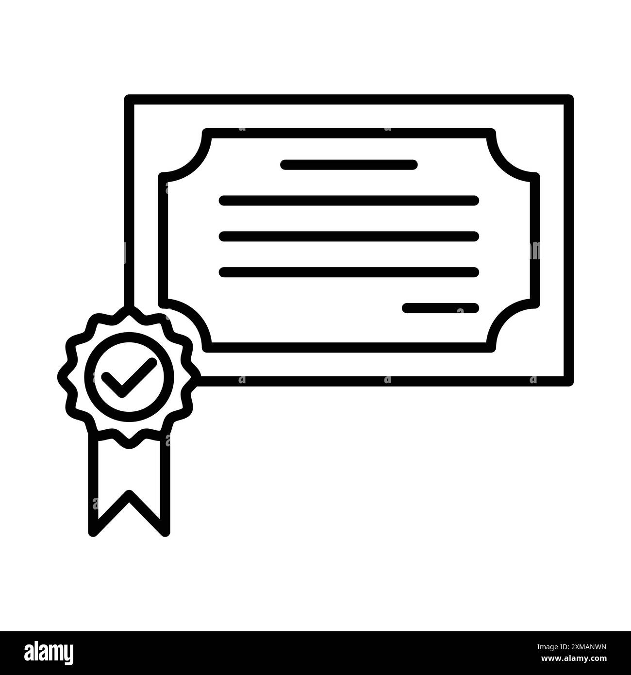 certificat icône linéaire marque de logo set collection en noir et blanc pour le web Illustration de Vecteur
