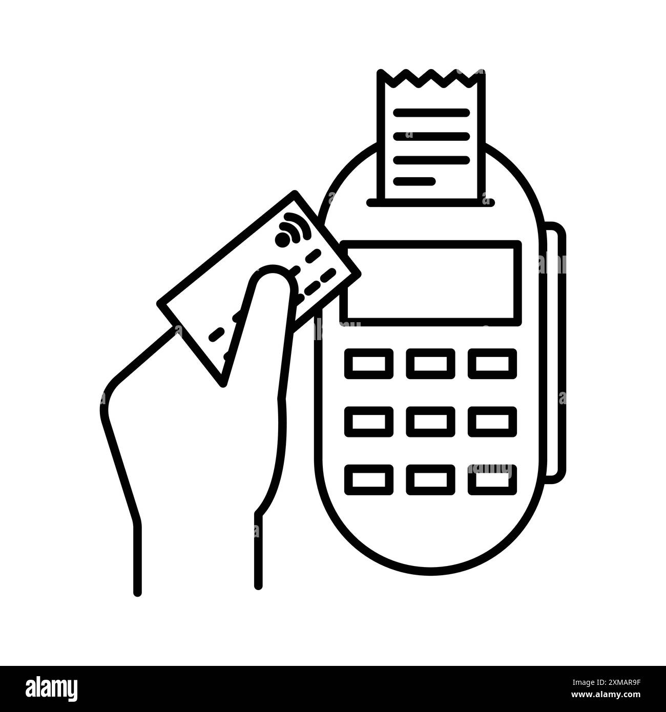 Icône de terminal de paiement linéaire logo Mark Set collection en noir et blanc pour le web Illustration de Vecteur