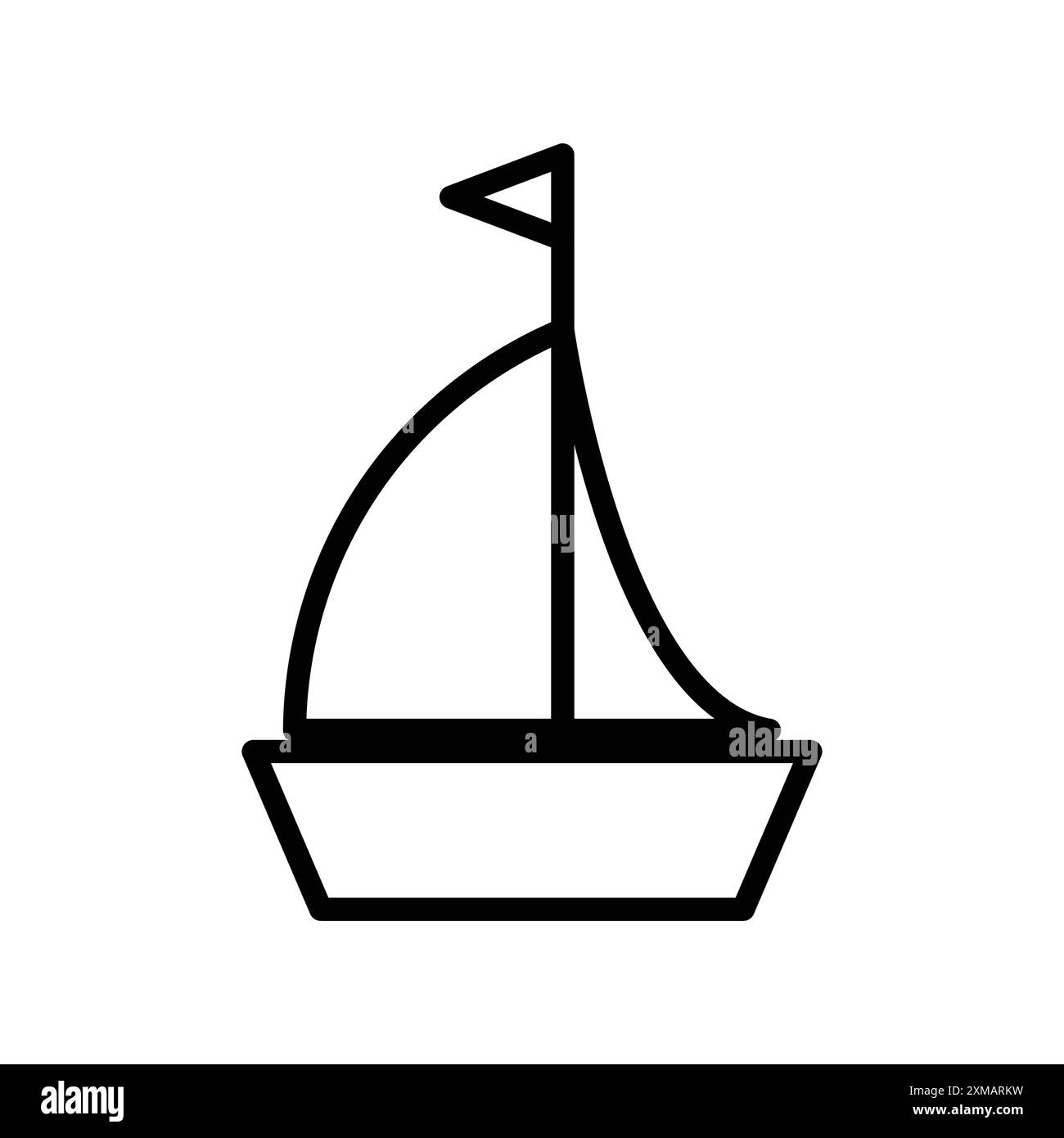 Sailboat icône linéaire logo Mark Set collection en noir et blanc pour le web Illustration de Vecteur