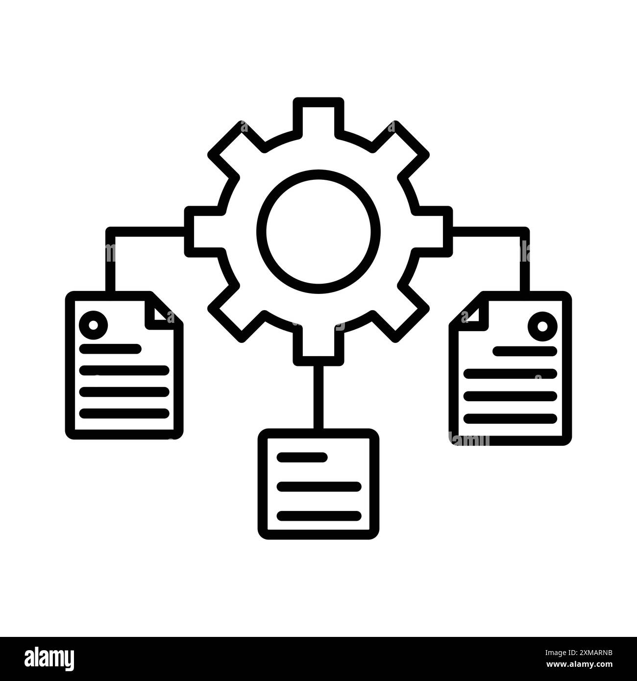 Collection de marque de logo linéaire d'icône d'approvisionnement en noir et blanc pour le web Illustration de Vecteur