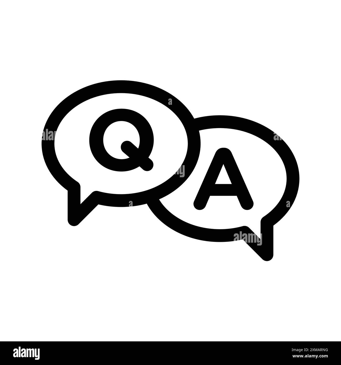 Questions et réponses icône linéaire logo marque Set collection en noir et blanc pour le web Illustration de Vecteur