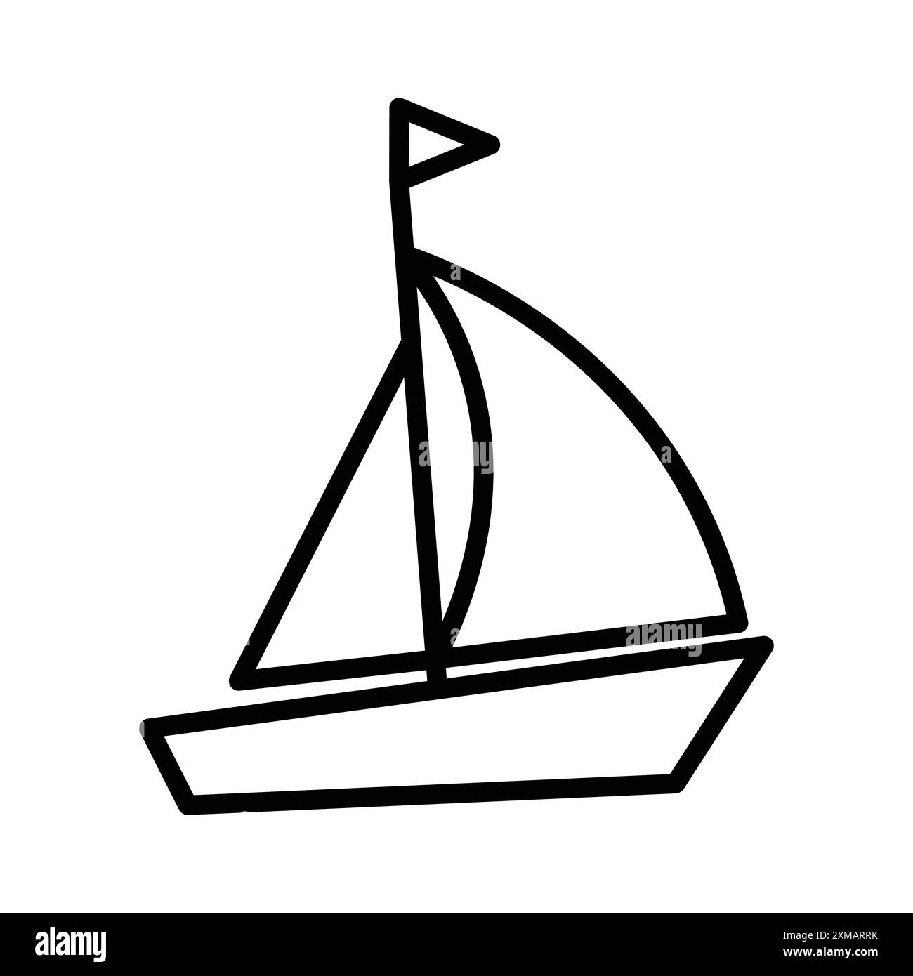 Sailboat icône linéaire logo Mark Set collection en noir et blanc pour le web Illustration de Vecteur