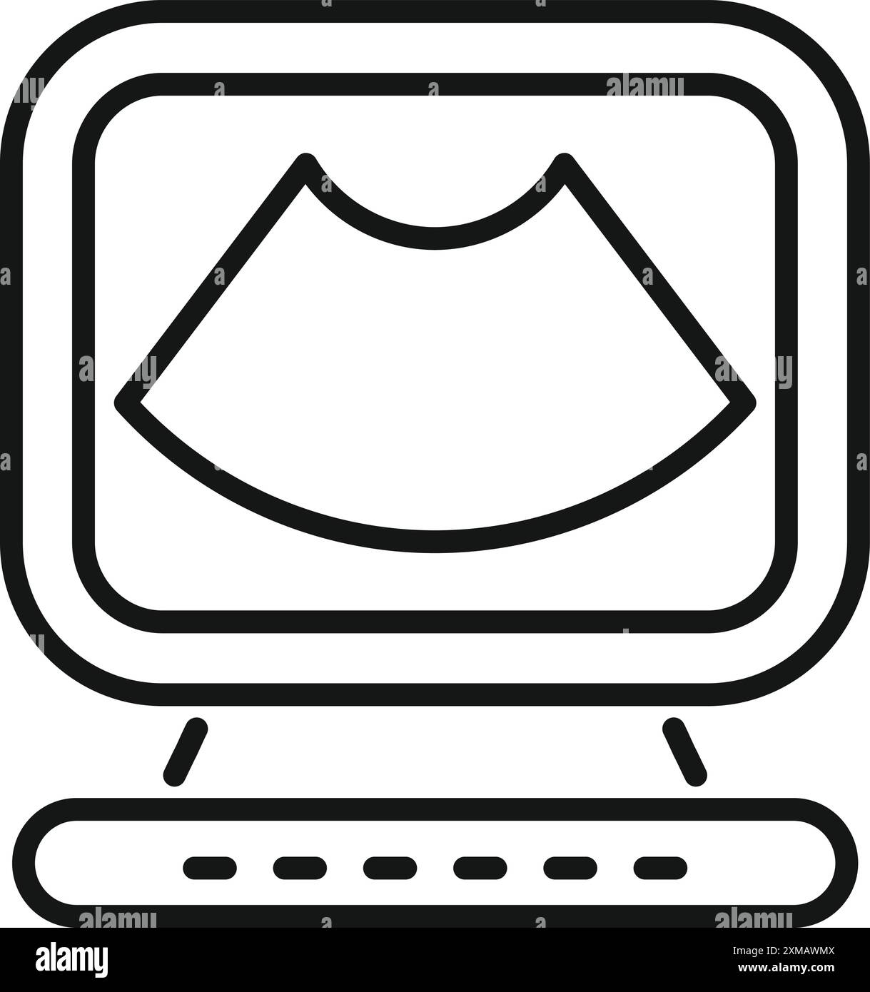 Échographe affichant un scan, représentant les soins prénataux et la surveillance du développement fœtal Illustration de Vecteur