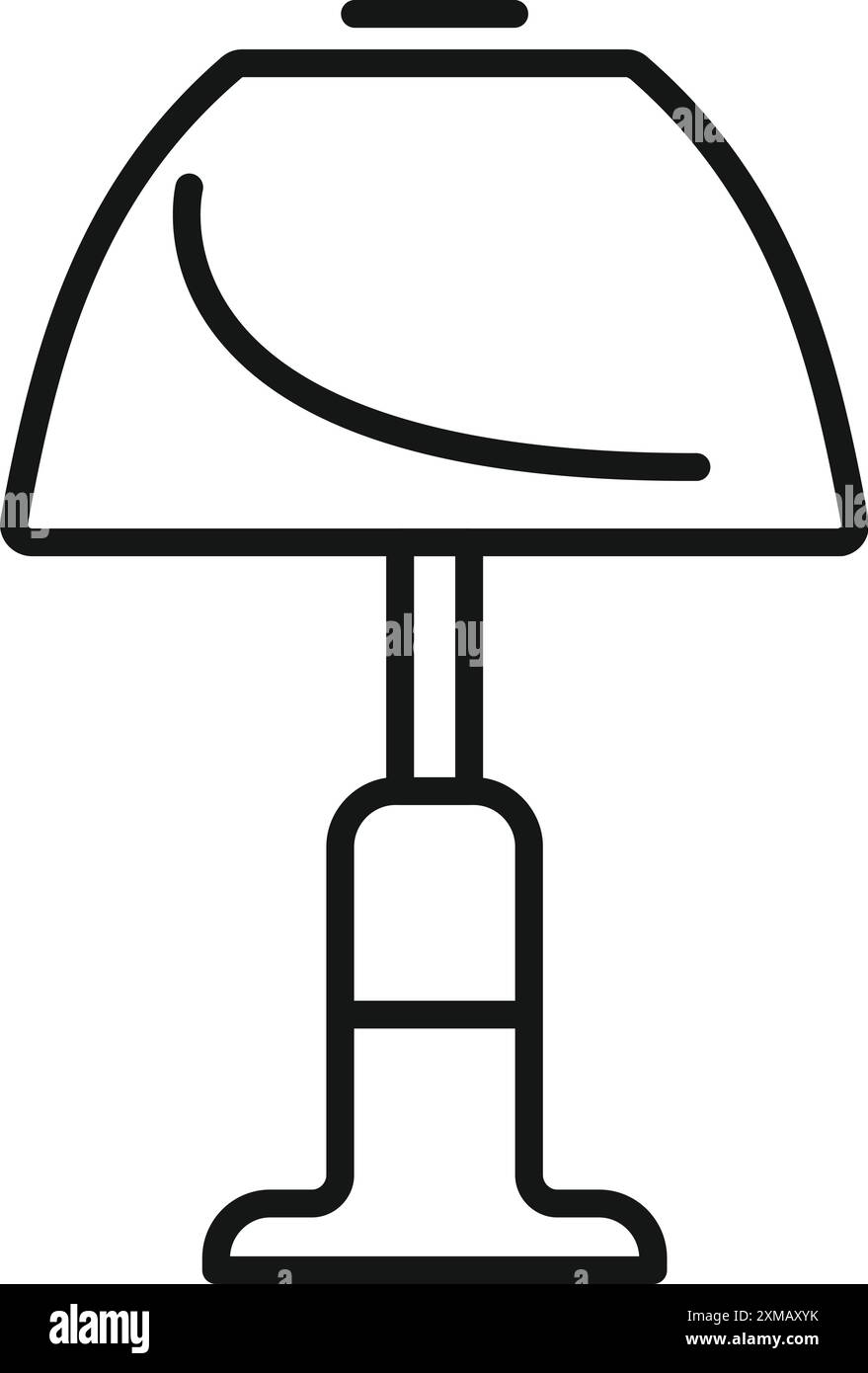 Une lampe de bureau moderne et simple avec un abat-jour circulaire projette de la lumière sur un bureau Illustration de Vecteur