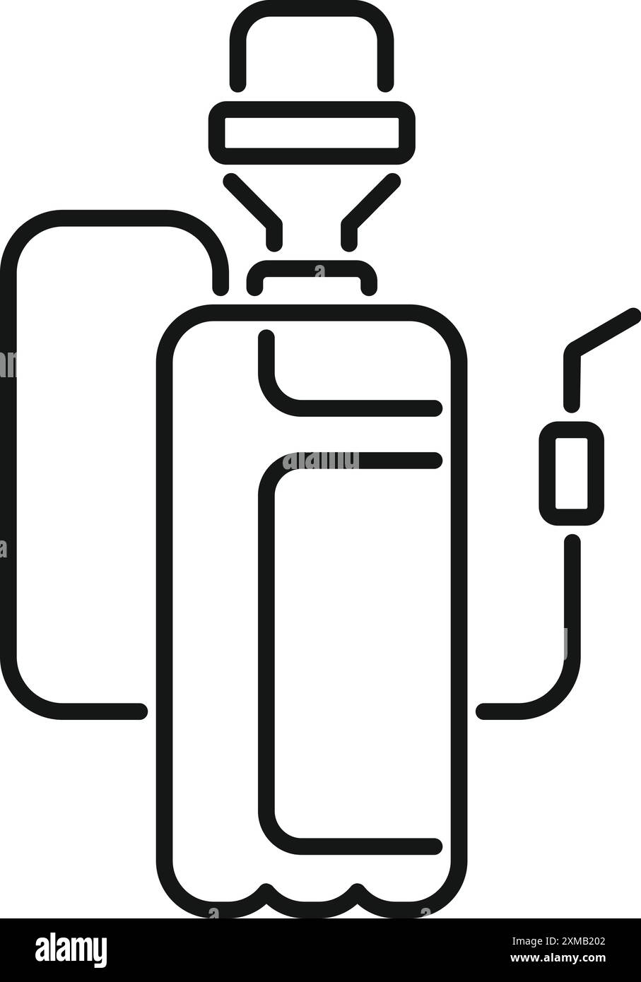 Icône de contour noir d'une bouteille de pulvérisateur, un outil utile pour le jardinage et l'entretien des plantes Illustration de Vecteur