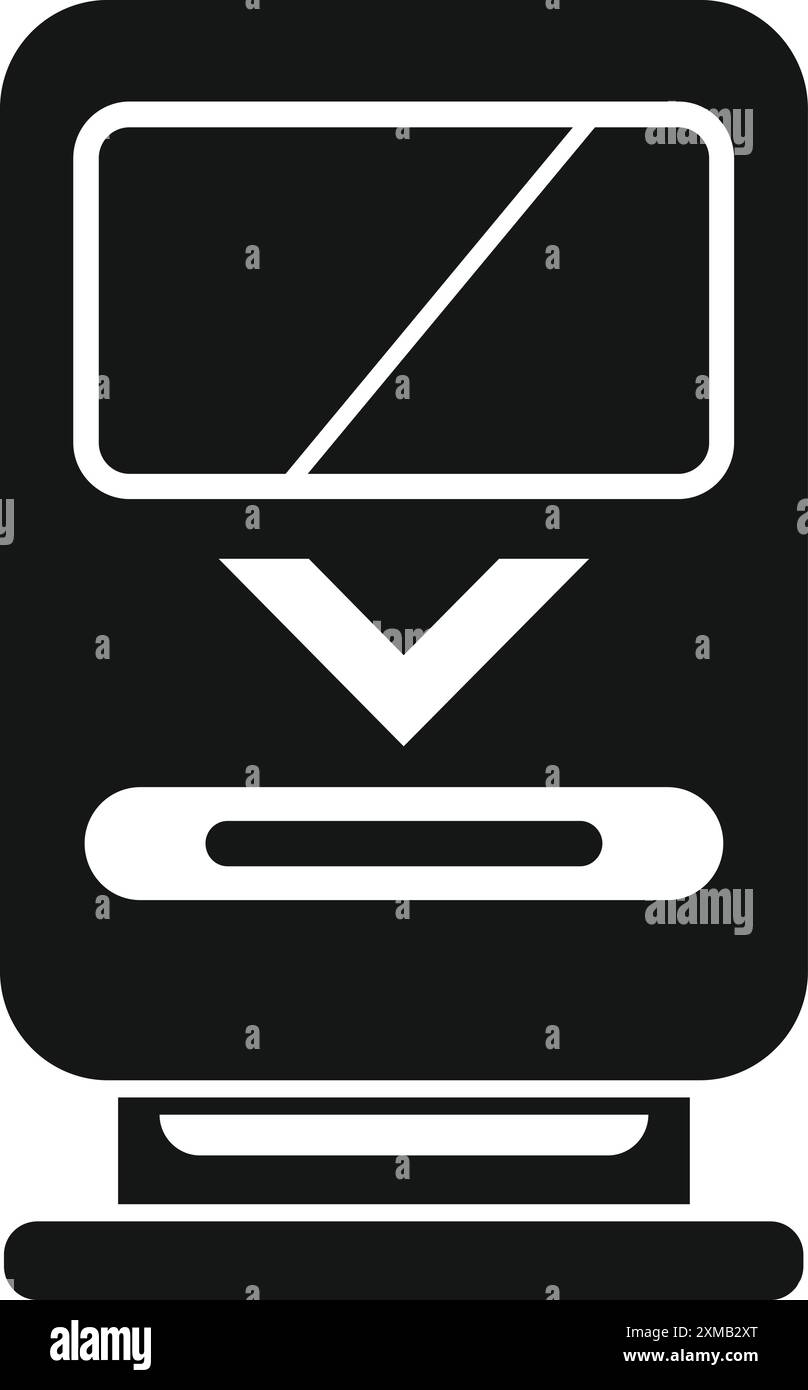 Icône simple d'un train moderne arrivant à la gare Illustration de Vecteur