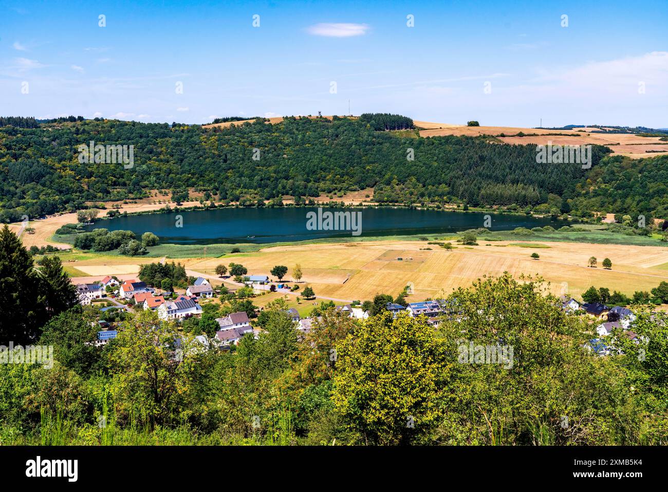 Meerfelder Maar, Vulkaneifel, Vulkansee, Eifel, Rhénanie-Palatinat, Allemagne Banque D'Images