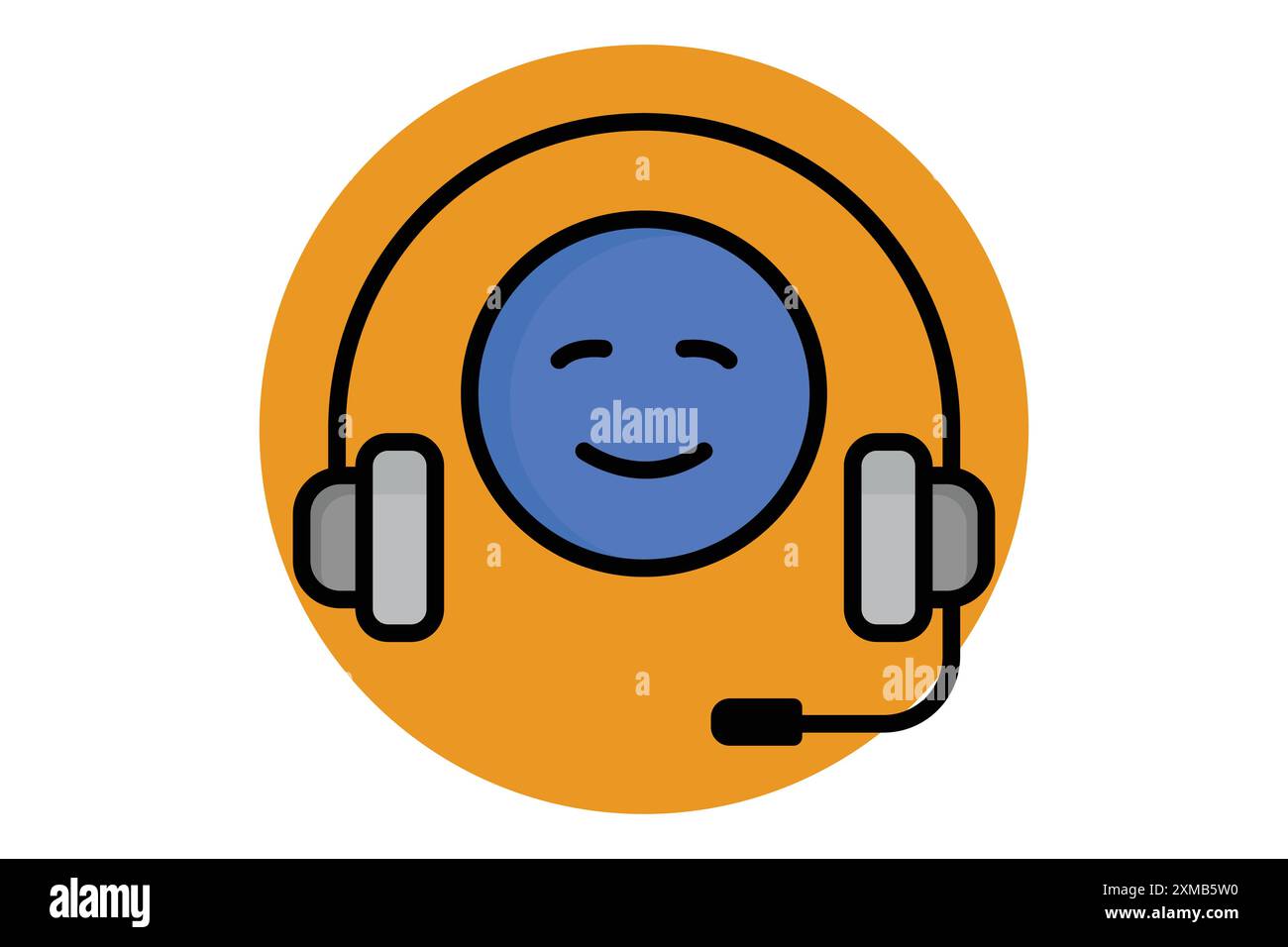 Icône du service clientèle. casque avec des personnes. icône associée à l'assistance. style d'icône de contour coloré. illustration vectorielle des éléments métier Illustration de Vecteur