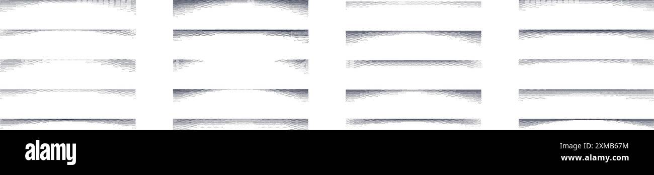 Ensemble de bruits granuleux et de points d'ombre pointillés avec bords dégradés. Illustration vectorielle plate isolée sur fond blanc. Illustration de Vecteur