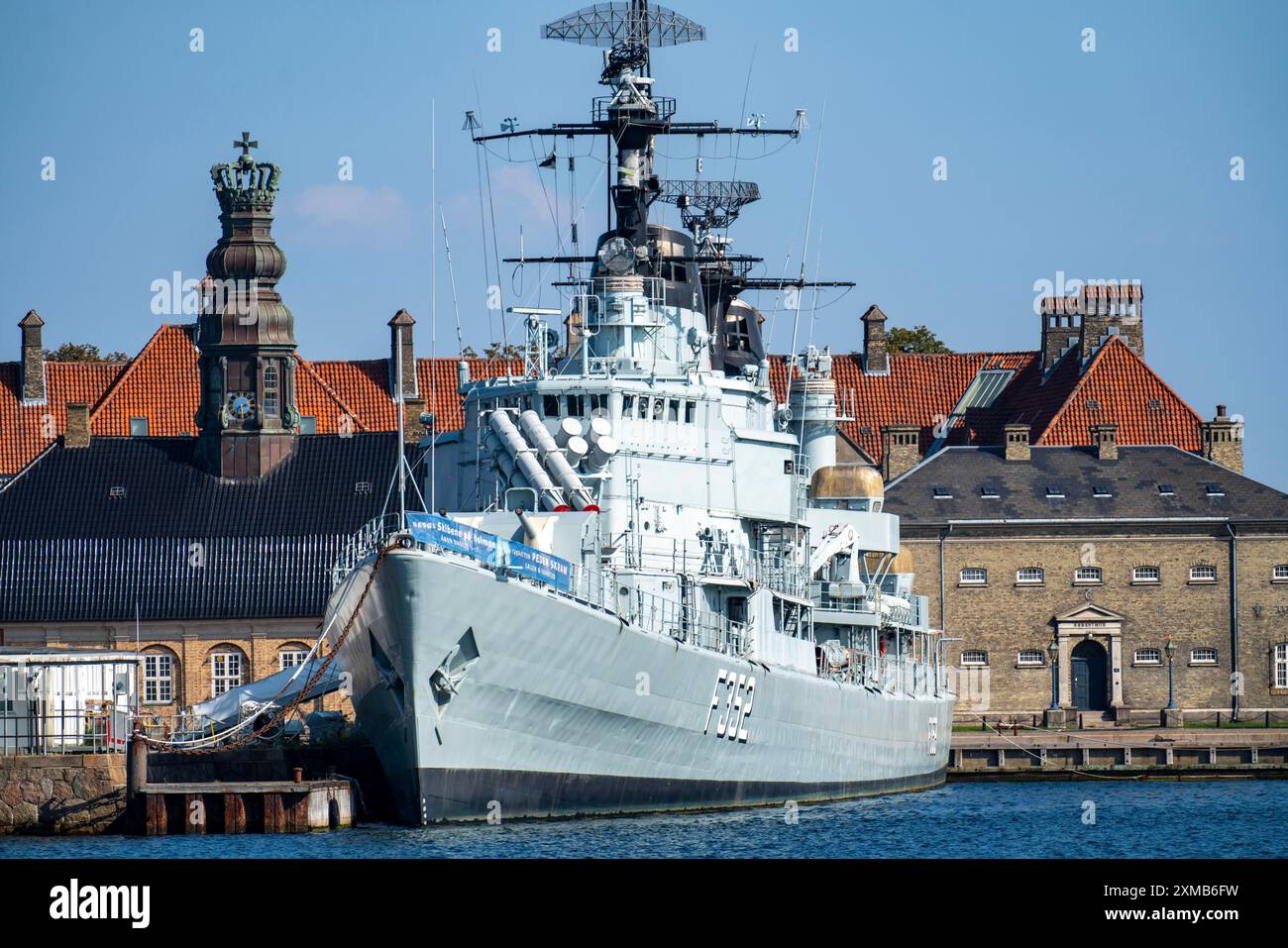 Navire-musée, frégate Peder Skram, à la base navale de Copenhague sur Nyholm, Copenhague, Danemark Banque D'Images