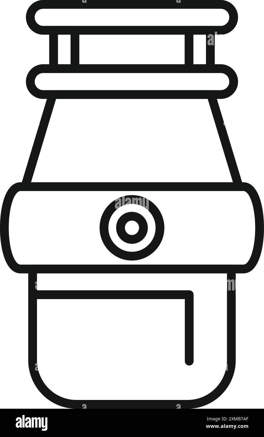 Icône de chaudière de chauffe-eau à gaz, style de contour Illustration de Vecteur