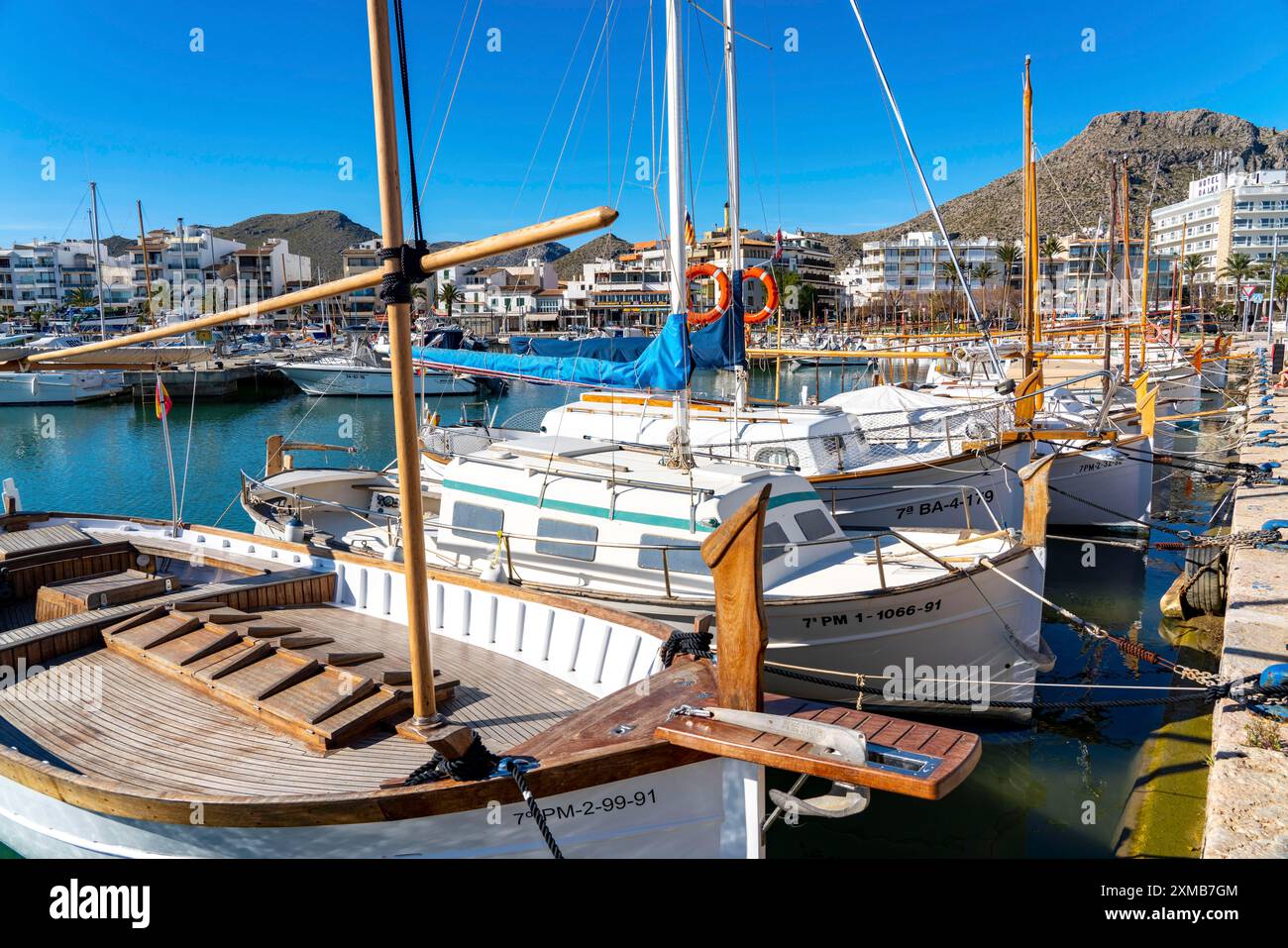 Port de Polenca, port, dans le nord-ouest de, Majorque, Espagne Banque D'Images