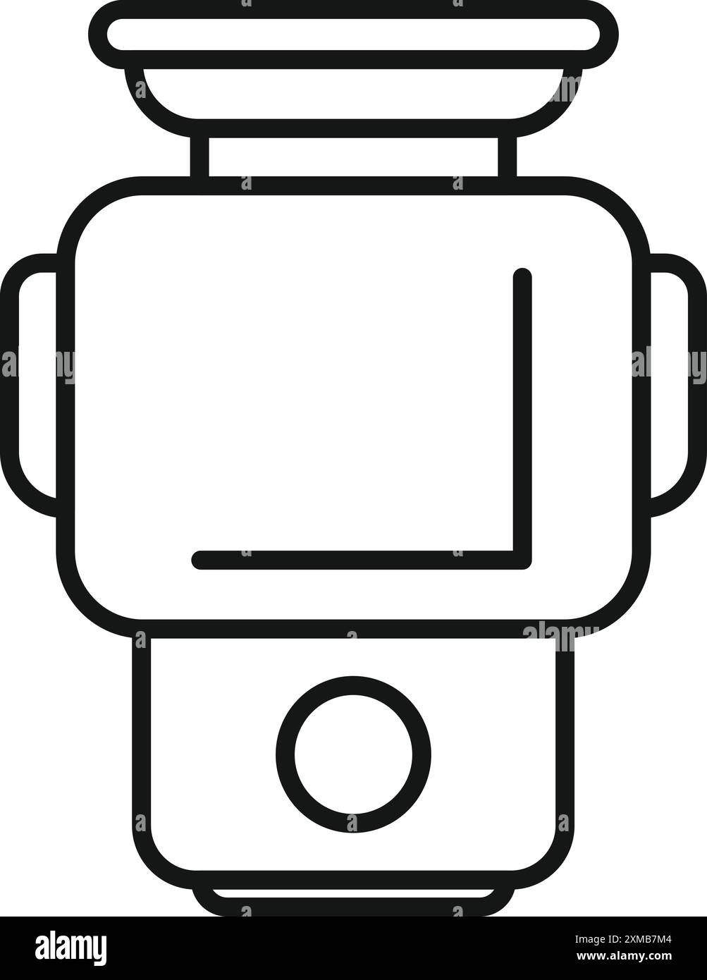 Balance de cuisine moderne mesurant l'icône de poids des aliments, style de contour Illustration de Vecteur