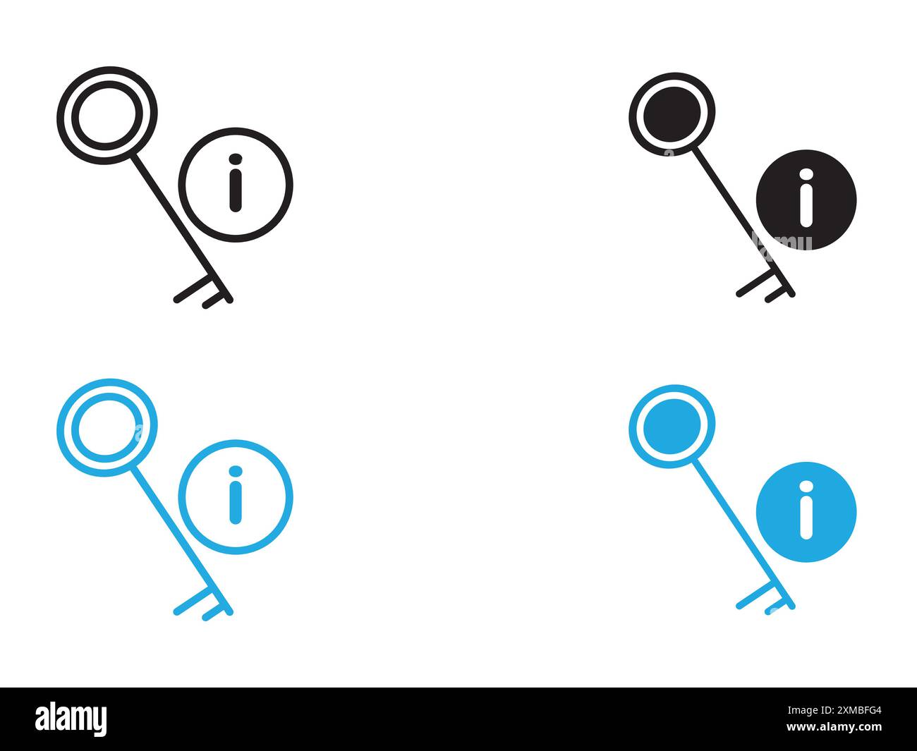icône d'informations clés marque de logo de ligne vectorielle ou style de contour de collection de jeu de symboles Illustration de Vecteur