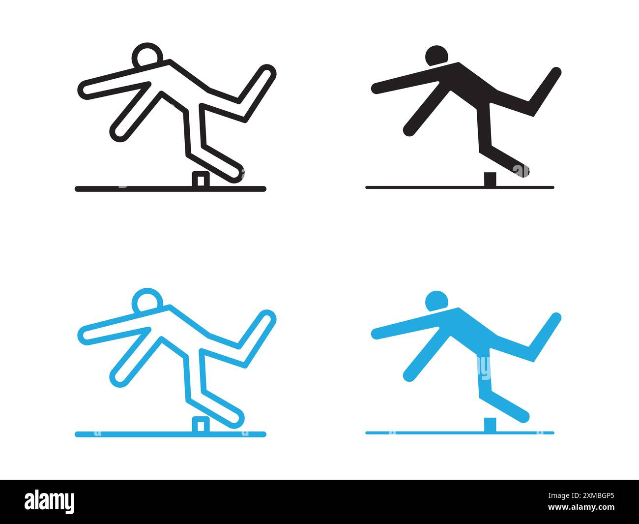 Marque de logo de ligne vectorielle d'icône de déclenchement d'homme ou style de contour de collection de jeu de symboles Illustration de Vecteur