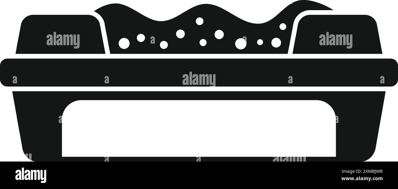 Bac à litière pour chats rempli de sable, offrant un espace dédié à l'hygiène intérieure des chats Illustration de Vecteur