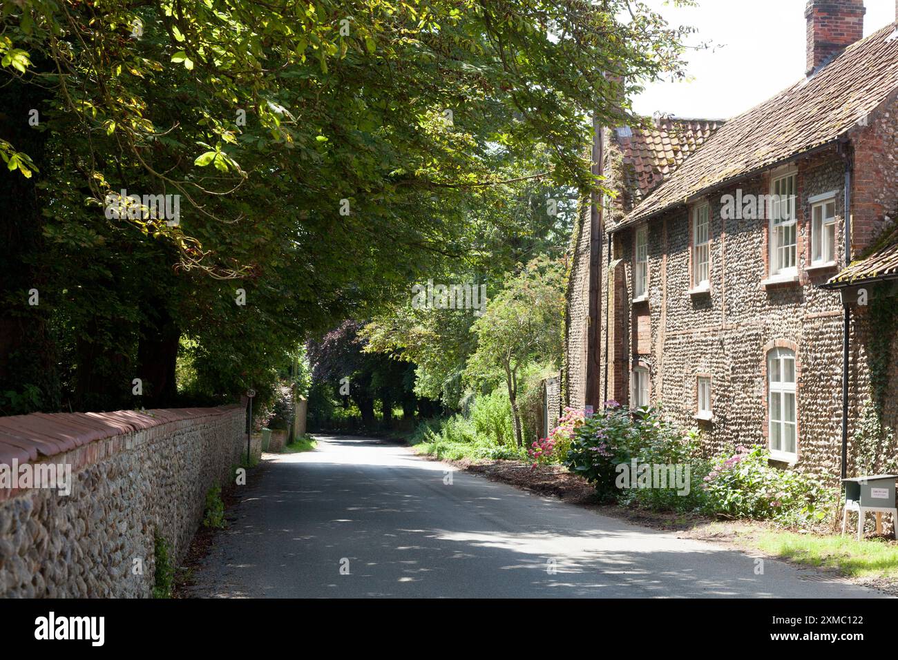 Vue le long de Field Dalling Road, Langham, Norfolk Banque D'Images