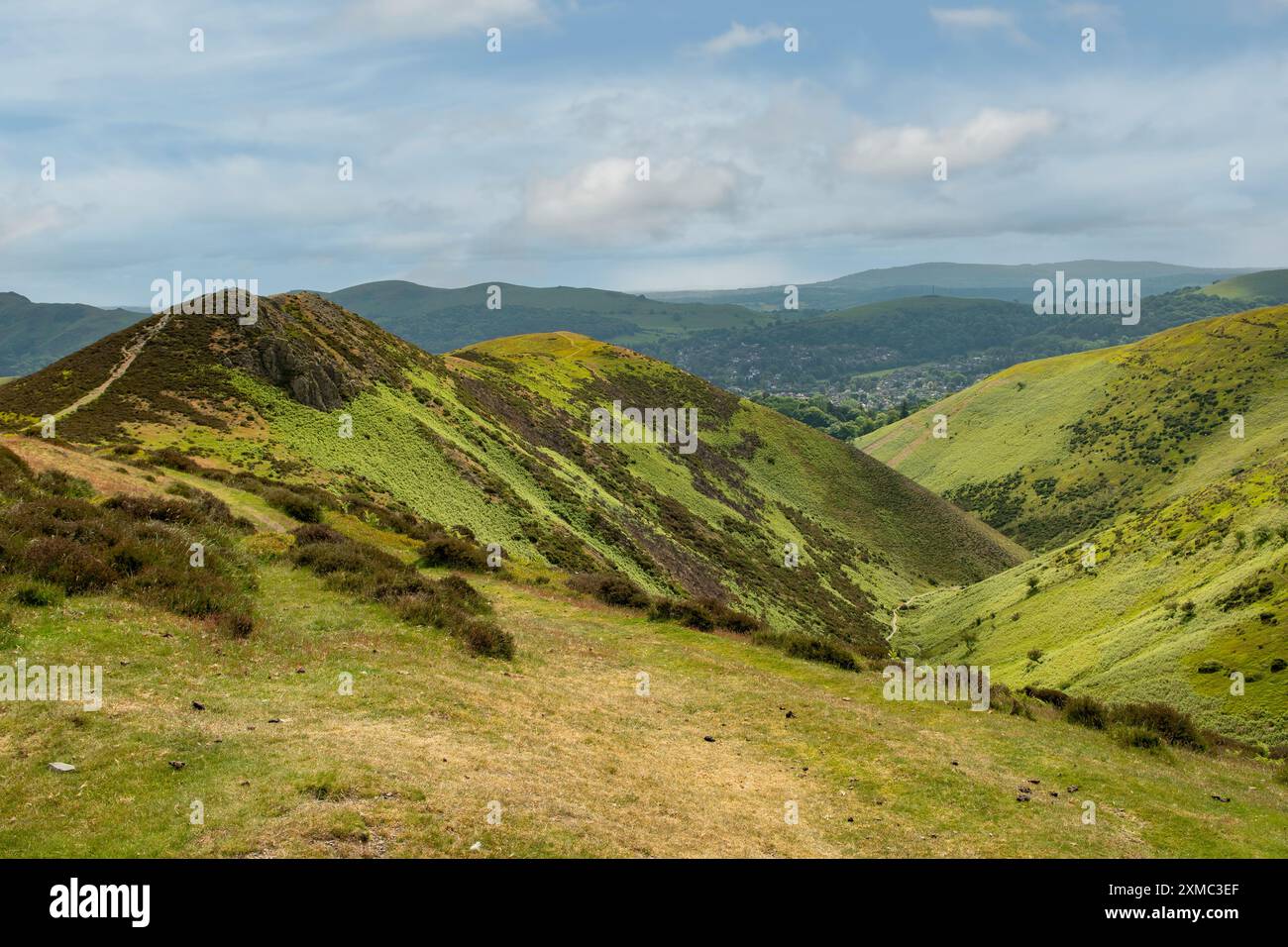 Point de vue de Bur Way, long Mynd, Shropshire, Angleterre Banque D'Images