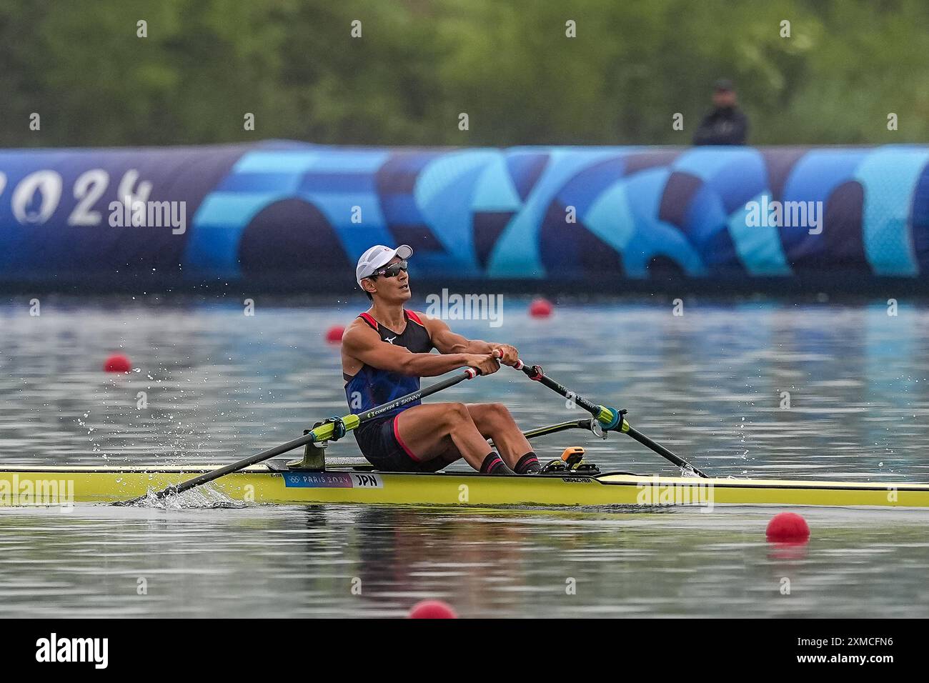 Ryuta Arakawa du Japon, aviron, manches Single Sculls hommes et #39;s, lors des Jeux Olympiques de Paris 2024 le 27 juillet 2024 au stade nautique de Vaires-sur-Marne à Vaires-sur-Marne, France Banque D'Images