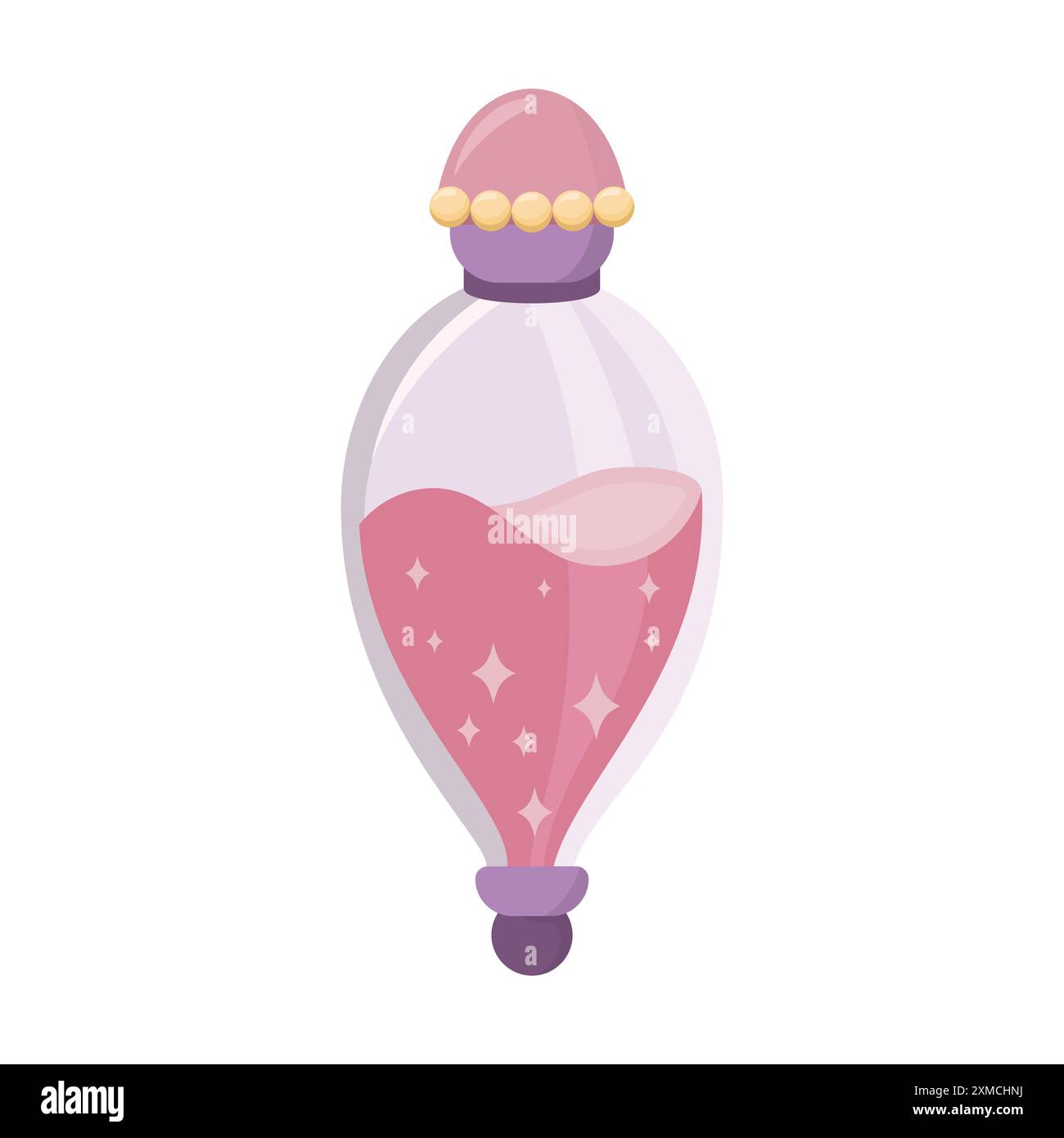 Potion magique rose dans une bouteille mignonne Illustration de Vecteur