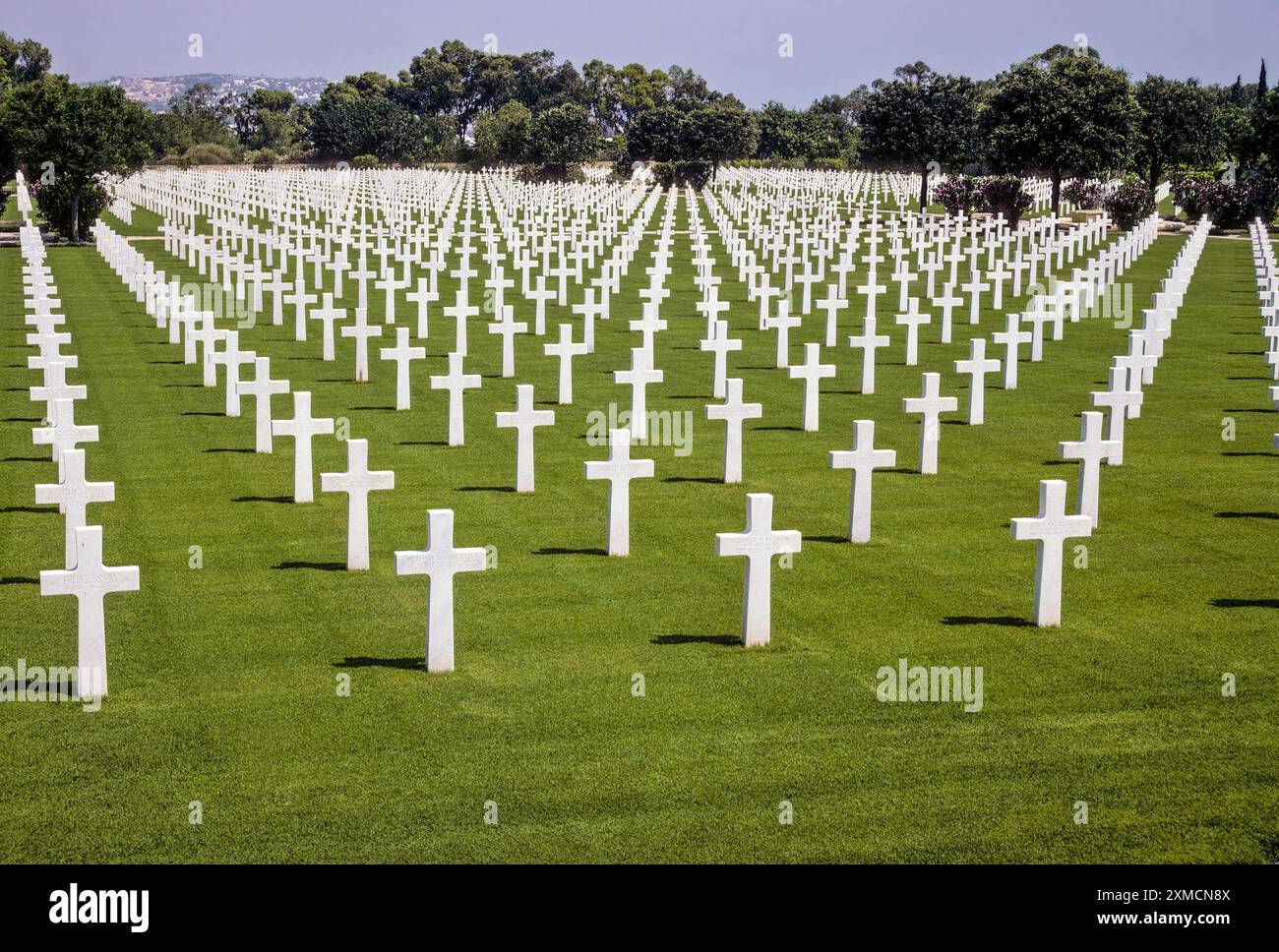 Carthage, Tunisie. Cimetière américain de la Seconde Guerre mondiale. Banque D'Images