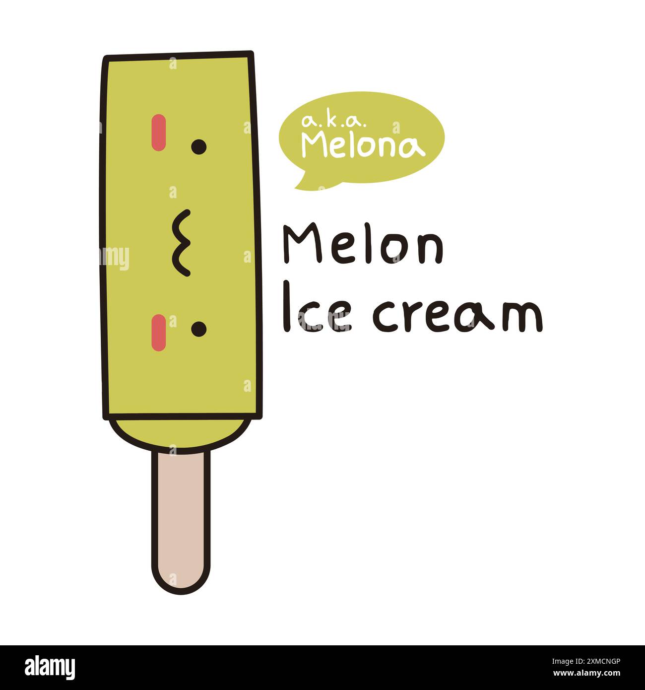 Melona, crème glacée au melon ​​Korean Illustration de Vecteur