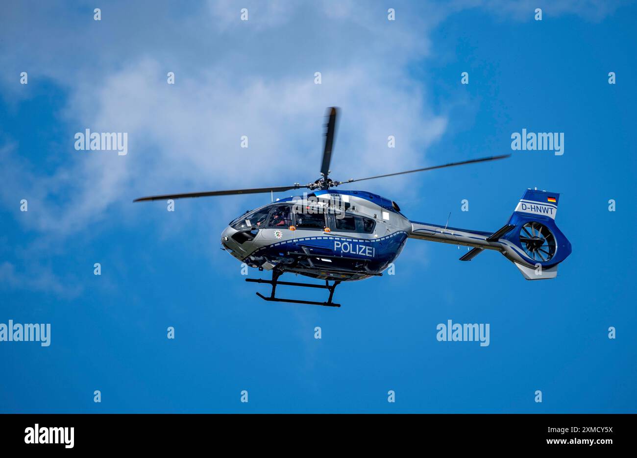 Hélicoptère de police de l'escadron d'aviation de police de Rhénanie du Nord-Westphalie, d-HNWT, Hummel-3, Airbus Helicopters H145 Rhénanie du Nord-Westphalie, Allemagne Banque D'Images