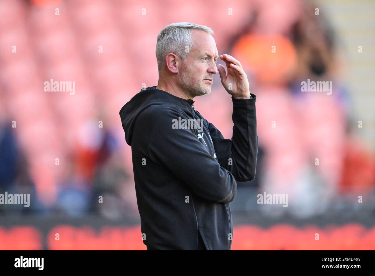 Neil Critchley manager de Blackpool lors du match amical de pré-saison Blackpool vs Sunderland à Bloomfield Road, Blackpool, Royaume-Uni, le 27 juillet 2024 (photo par Craig Thomas/News images) Banque D'Images