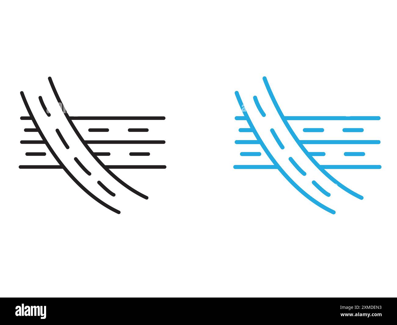 Icône de jonction multi-niveaux marque de logo de ligne vectorielle ou style de contour de collection de jeu de symboles Illustration de Vecteur