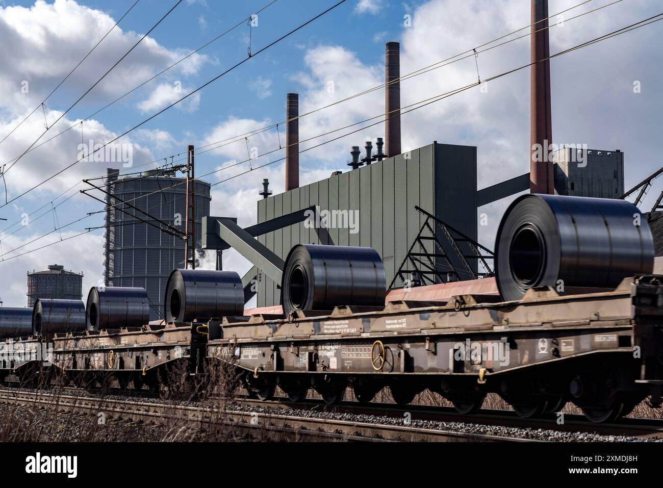 Cokerie Prosper, exploitée par le groupe sidérurgique ArcelorMittal, 146 fours à coke avec une production quotidienne de 5500 tonnes de coke, Bottrop, Nord Banque D'Images