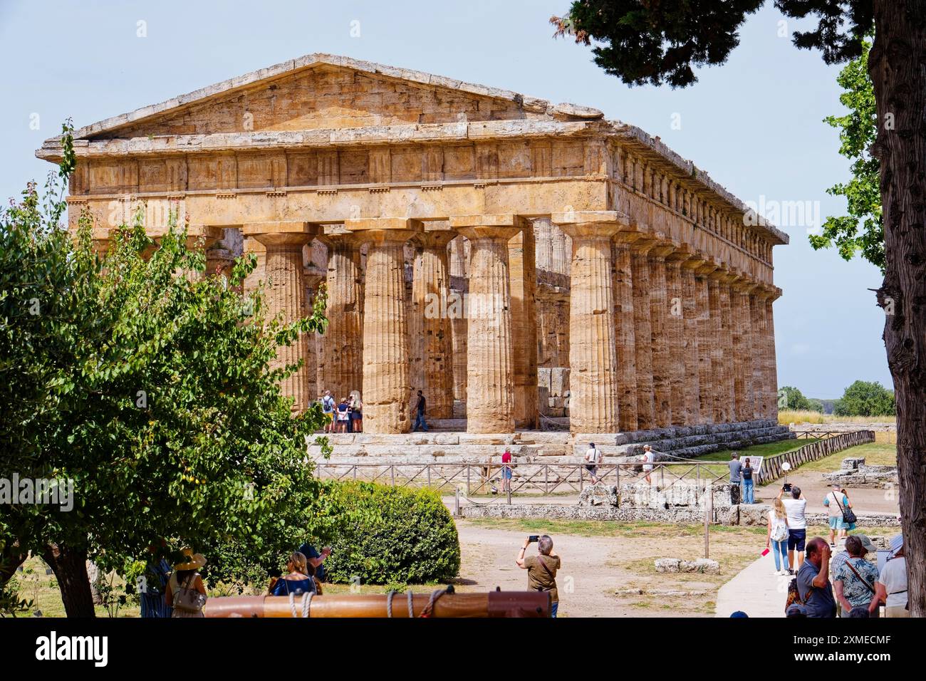 Site archéologique et ruines de Paestum, site du patrimoine mondial de l'UNESCO, dans la province de Salerne. Paestum, Capaccio, Campanie, Italie, Europe du Sud Banque D'Images