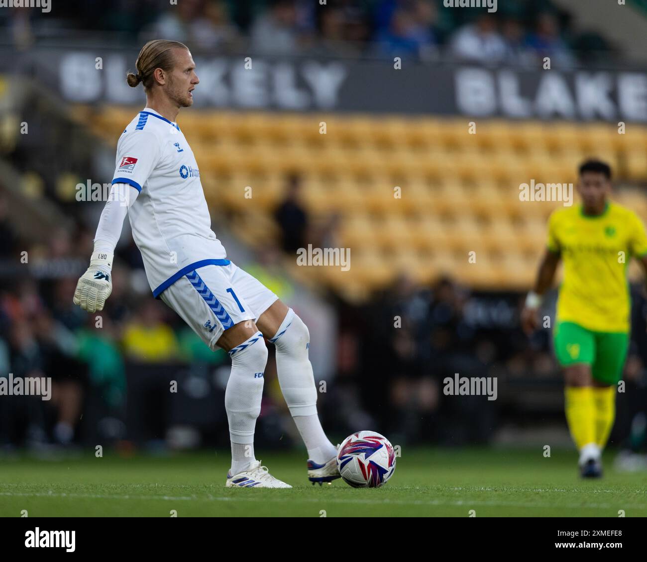 Norwich, Royaume-Uni, 26 juillet 2024. Dominik Reimann du FC Magdeburg, lors de Norwich vs FC Magdeburg Pre-Season Friendly, Carrow Road, Norwich, UK, 26.07.2024 Banque D'Images