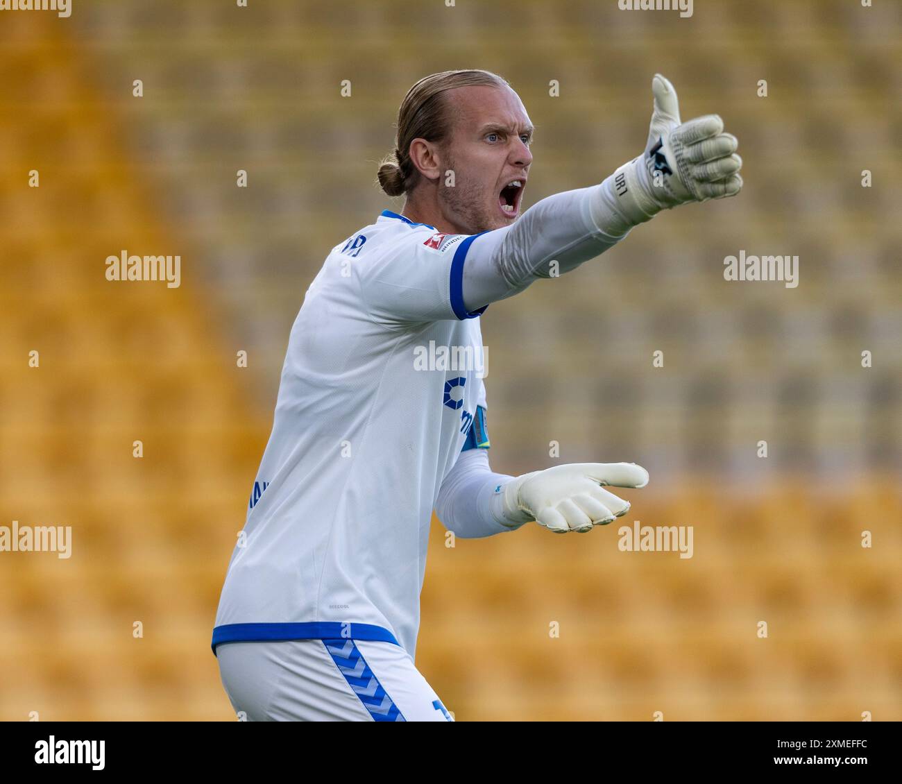 Norwich, Royaume-Uni, 26 juillet 2024. Dominik Reimann du FC Magdeburg, lors de Norwich vs FC Magdeburg Pre-Season Friendly, Carrow Road, Norwich, UK, 26.07.2024 Banque D'Images