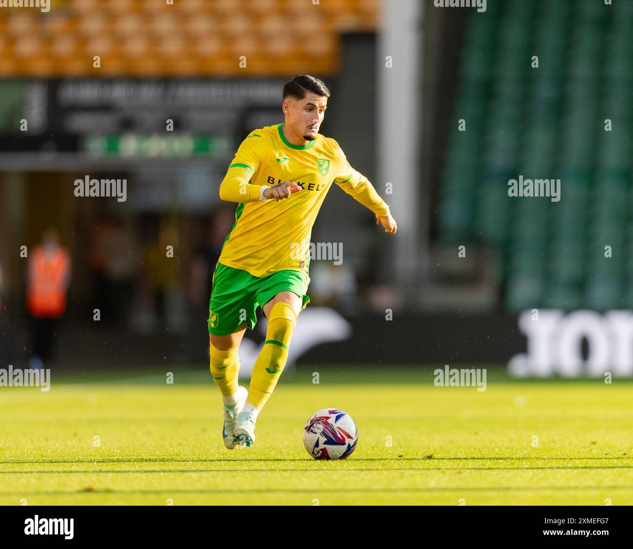 Norwich, Royaume-Uni, 26 juillet 2024. Borja Sainz de Norwich City, lors de Norwich vs FC Magdeburg Pre-Season Friendly, Carrow Road, Norwich, Royaume-Uni, 26.07.2024 Banque D'Images