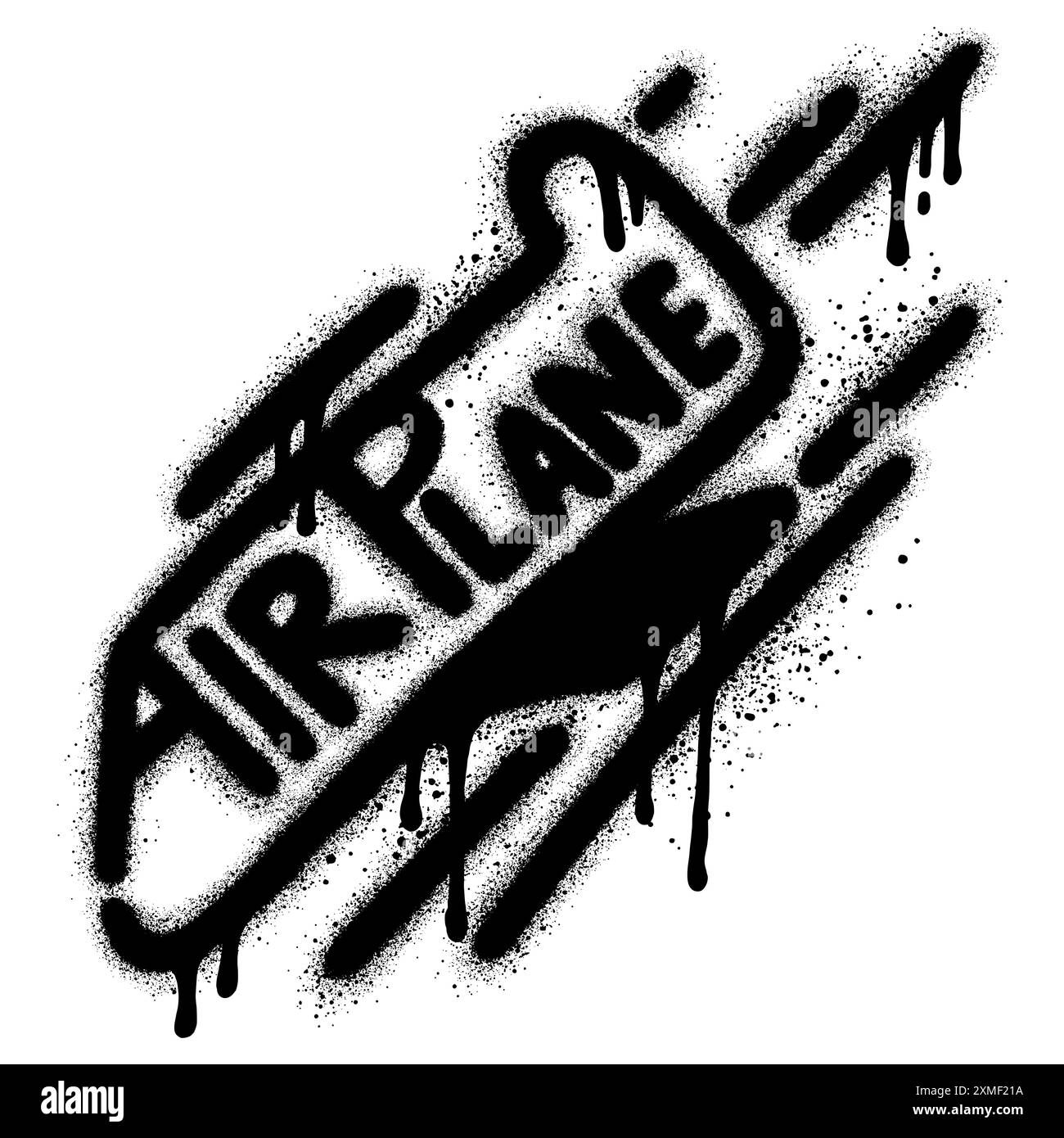 Avion Graffiti peint au pistolet isolé avec un fond blanc. SPE 10. Illustration de Vecteur