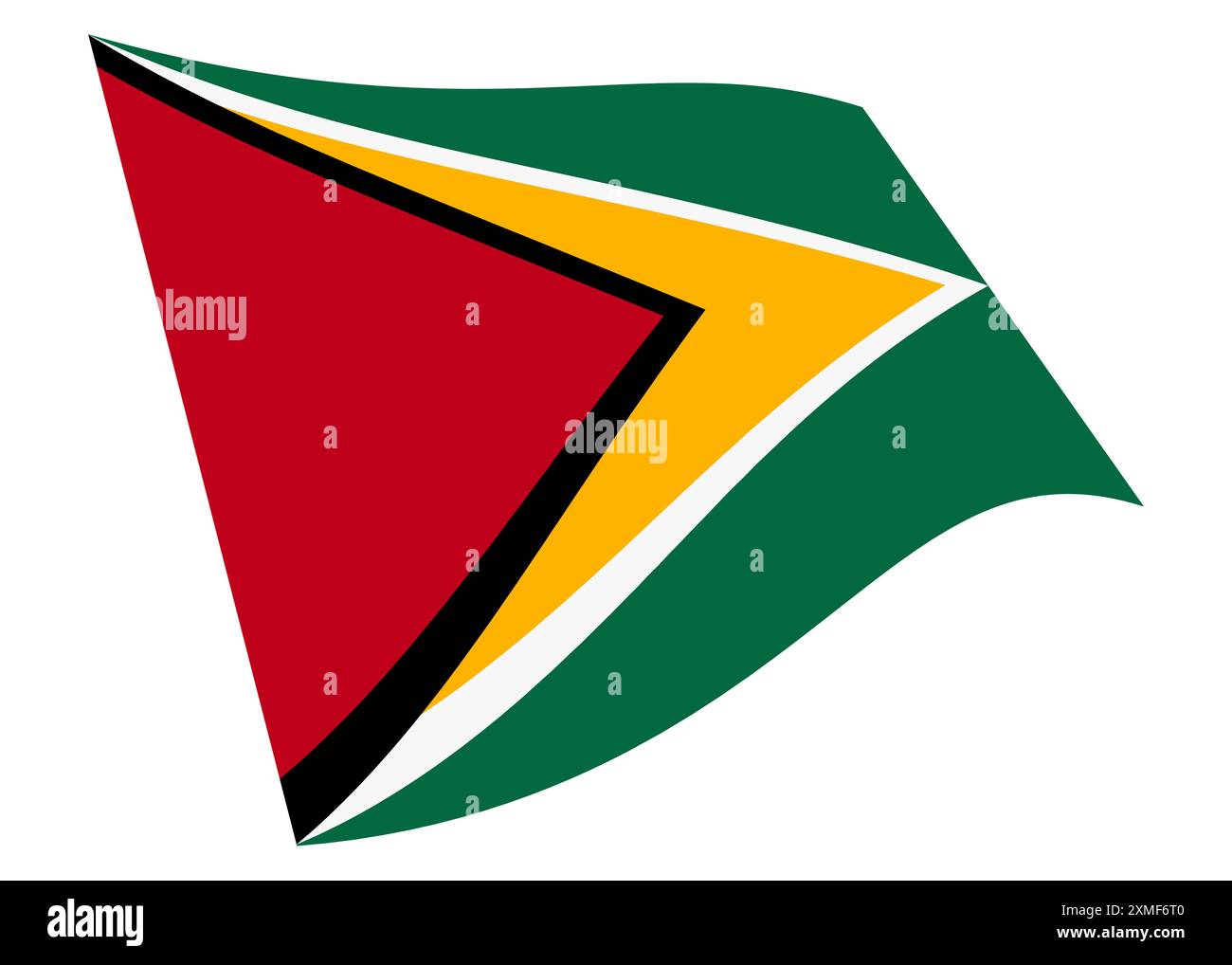 Guyana agitant drapeau 3d illustration Banque D'Images