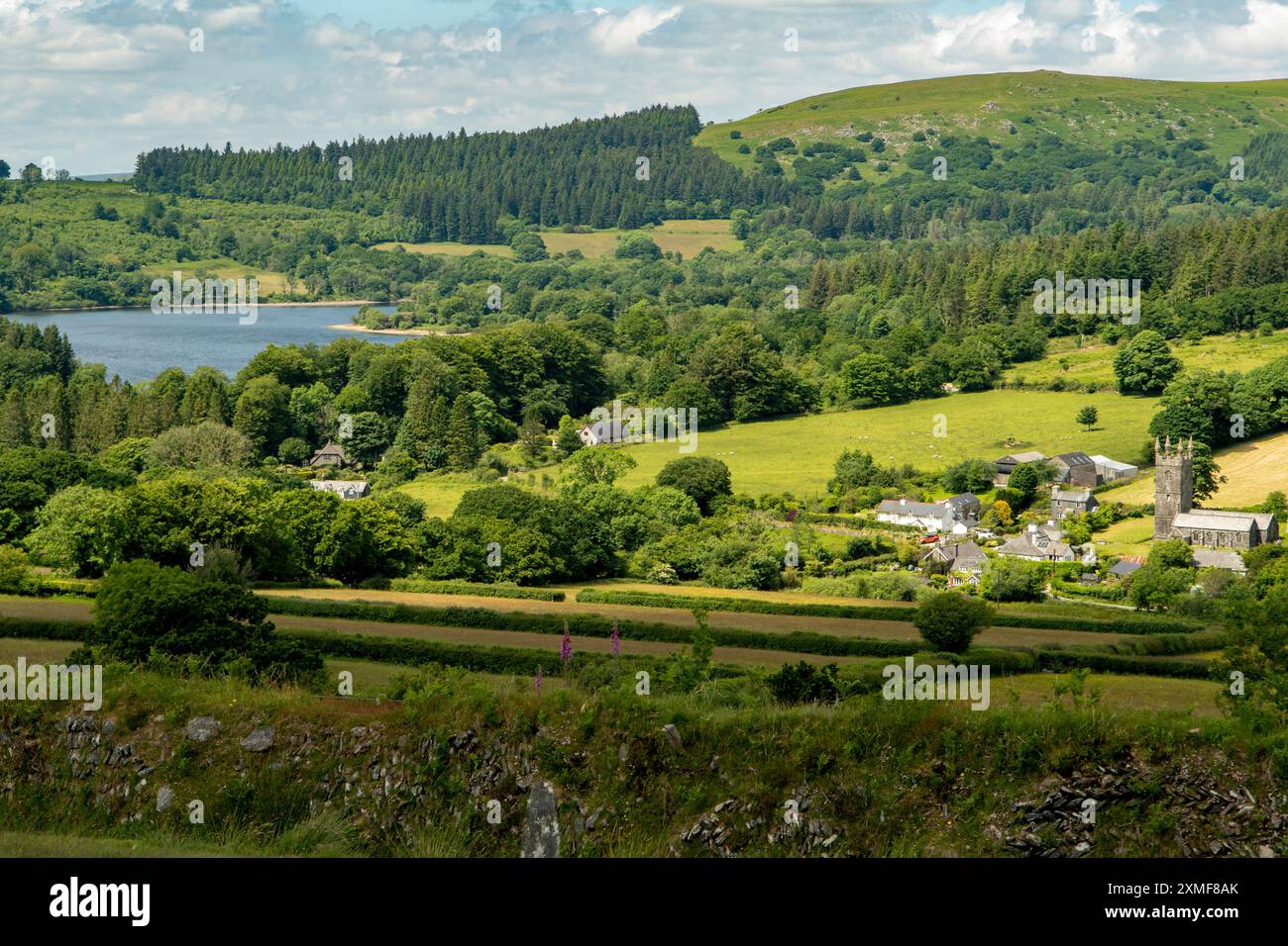 Burrator Reservoir et Sheepstor, Devon, Angleterre Banque D'Images