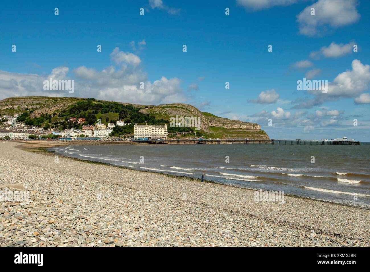 Plage et jetée, Llandudno, Conwy, pays de Galles Banque D'Images
