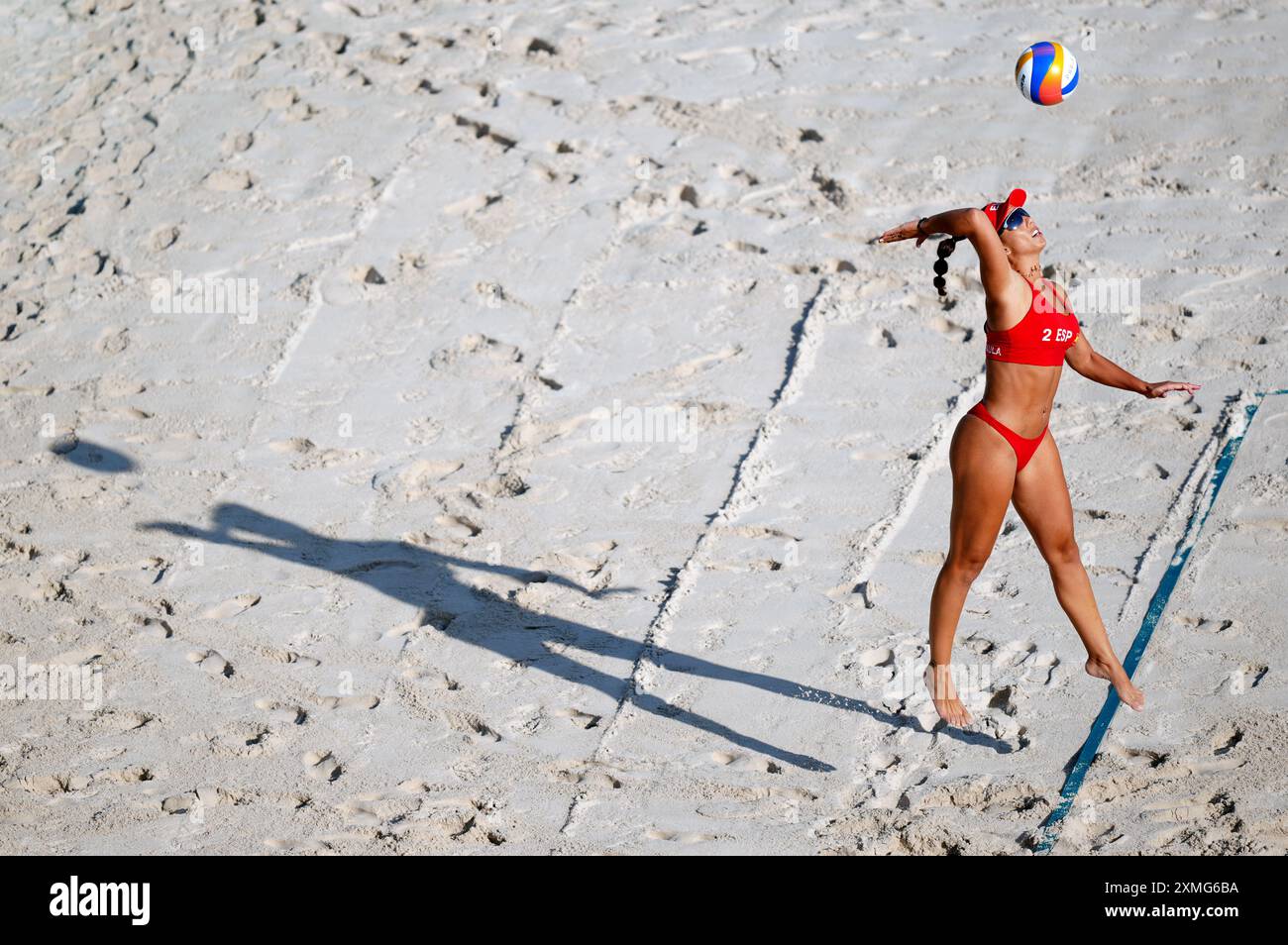 L'espagnole Paula Soria Gutiérrez sert lors de la phase préliminaire