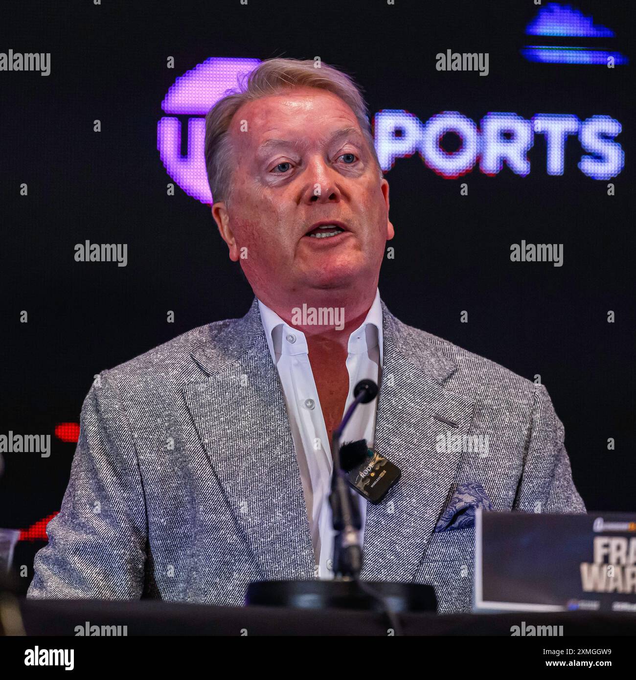 LONDRES, ROYAUME-UNI. 24 juillet 25. Frank Warren lors des conférences de presse finales Joyce vs Chisora à Arora suite, l'O2 Intercontinental Hotel, le jeudi 25 juillet 2024 à LONDRES, ANGLETERRE. Crédit : Taka G Wu/Alamy Live News Banque D'Images