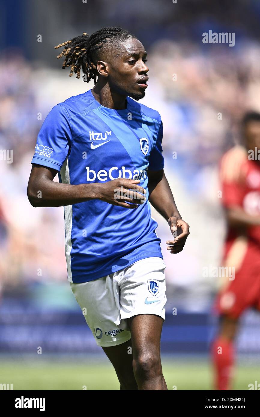 Genk, Belgique. 28 juillet 2024. Joris Kayembe de Genk photographié lors d'un match de football entre le KRC Genk et le Standard de Liège, dimanche 28 juillet 2024 à Bruxelles, le jour de l'ouverture de la saison 2024-2025 de la première division du championnat belge 'Jupiler Pro League'. BELGA PHOTO JOHAN Eyckens crédit : Belga News Agency/Alamy Live News Banque D'Images