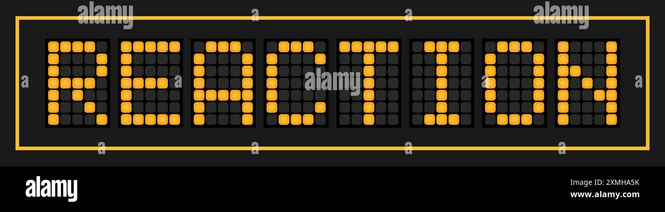 Bannière LED de couleur orange dans la réaction de mot sur fond noir Illustration de Vecteur