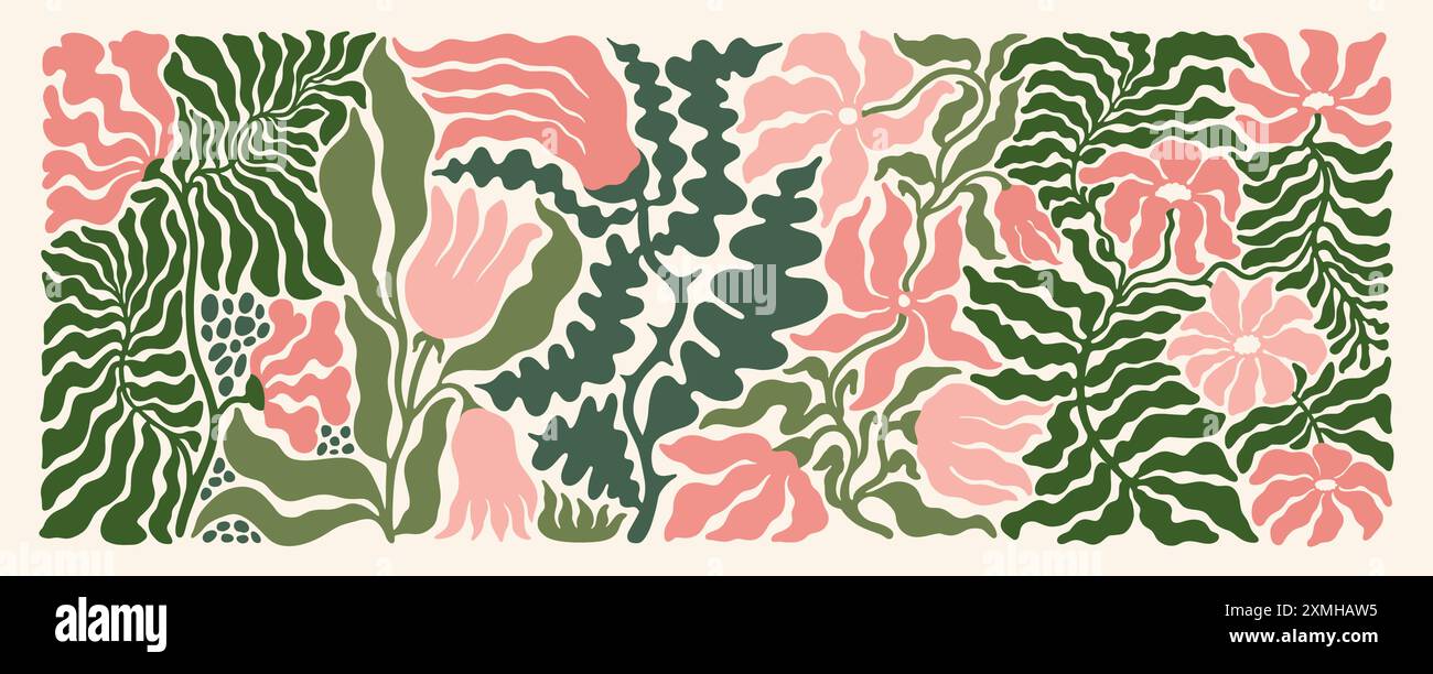 Design floral inspiré de Matisse moderne Illustration de Vecteur
