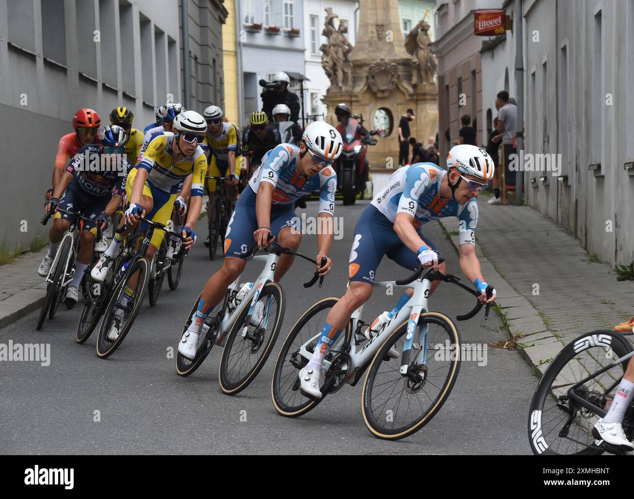 Sternberk, République tchèque. 28 juillet 2024. Arrivée de la 4ème étape de la course cycliste par étapes du Tour tchèque de Sumperk à Sternberk le 28 juillet 2024, Sternberk, République tchèque. Crédit : Ludek Perina/CTK photo/Alamy Live News Banque D'Images