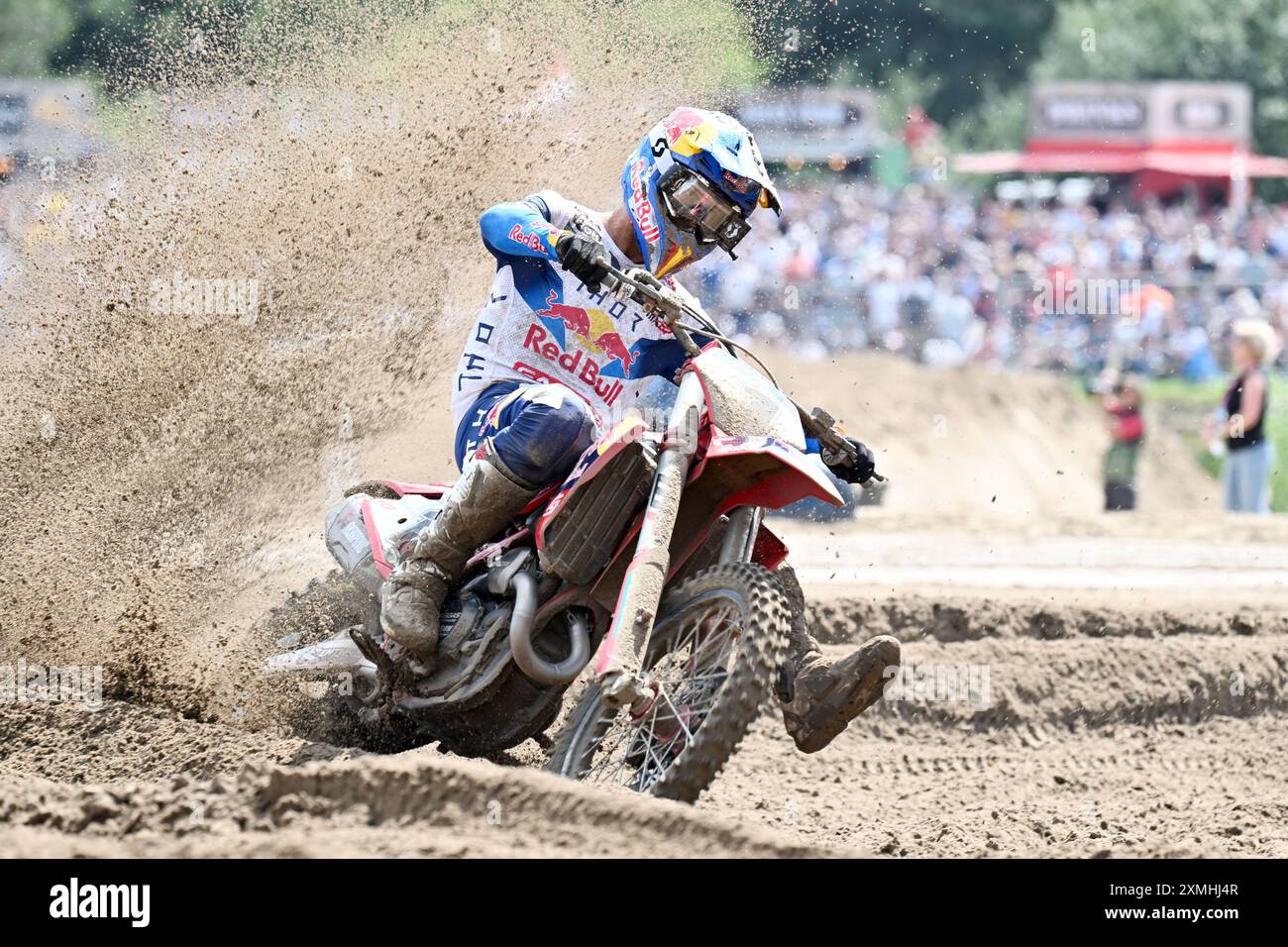 Lommel, Belgique. 28 juillet 2024. Espagnol Jorge Prado photographié en action lors du Grand Prix de motocross MXGP Flanders, course 14/20 du Championnat du monde FIM de Motocross, dimanche 28 juillet 2024 à Lommel. BELGA PHOTO MAARTEN STRAETEMANS crédit : Belga News Agency/Alamy Live News Banque D'Images