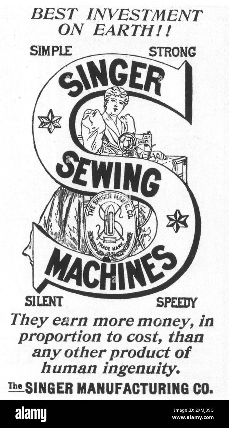 1900 Singer machines à coudre ad Banque D'Images