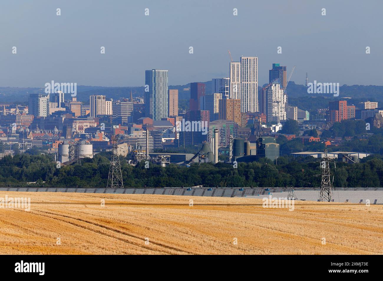 Une vue du grand groupe de bâtiments des bâtiments d'hébergement étudiant Arena Quarter à Leeds City Centre, West Yorkshire, Royaume-Uni Banque D'Images