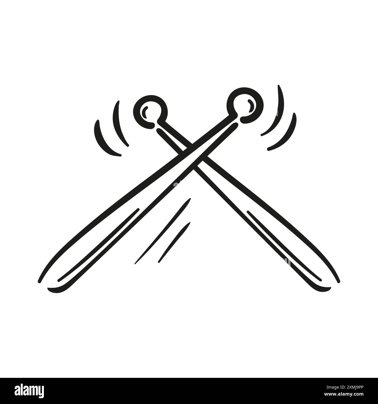 Drum sticks icône de remplissage noir, instrument de musique, punk. Illustration de roche dure Cool Vector. Sous-culture informelle, freak. dessin d'esquisse. Heavy metal, Musi Illustration de Vecteur