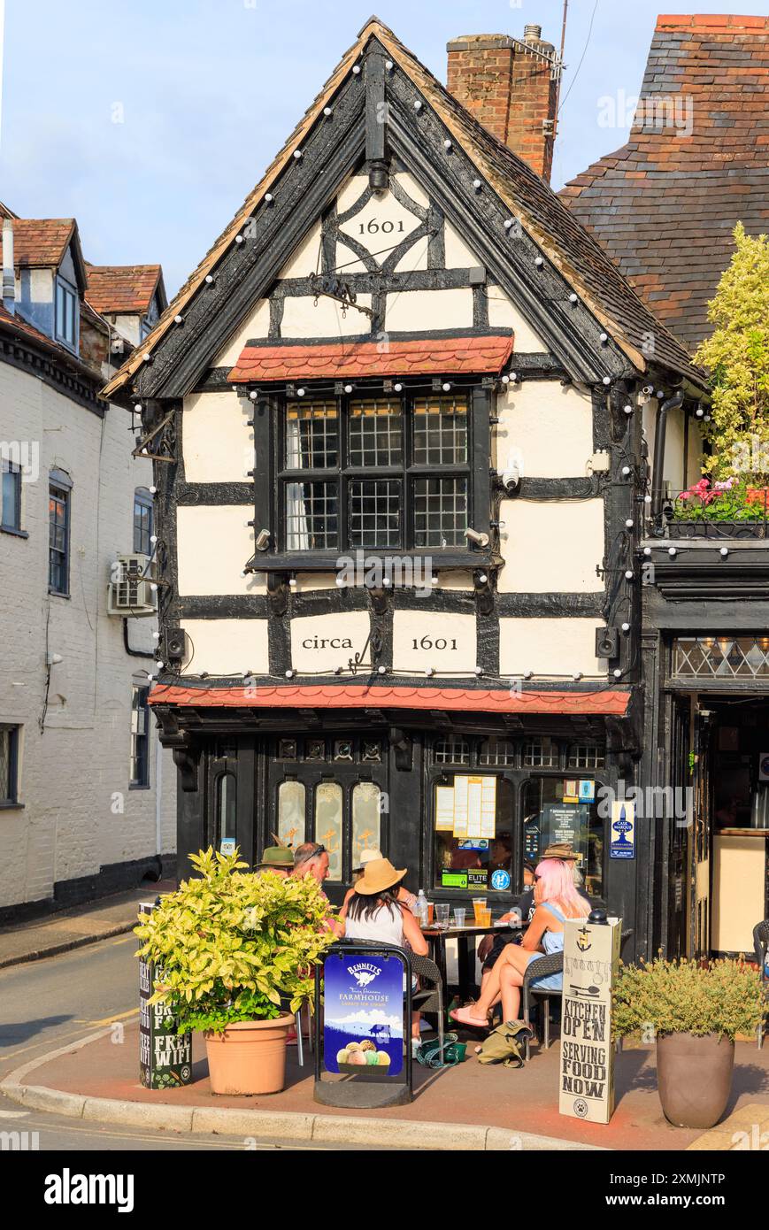 Ye Olde Anchor Inn, Upton-upon Severn, Worcestershire, Angleterre. Banque D'Images